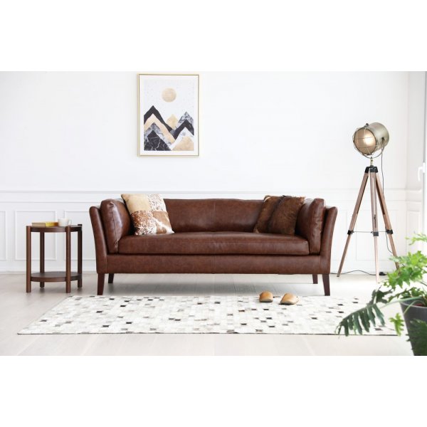 Sofa 3-seter brun vintage PU 198 cm - Heritage Sofa 3-seter brun vintage PU 198 cm - Heritage