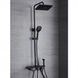 Dusjsett i taket med LED-display | Svart Dusjsett i taket med LED-display | Svart