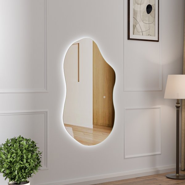 Helfigursspeil | 120x70cm | Veggmontert | LED-belysning med dimmer | Fiona