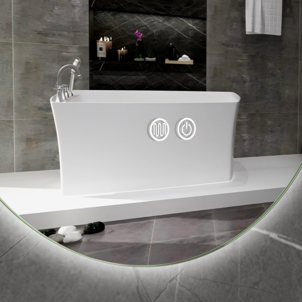 Ovalt speil Foligno med LED-belysning Ovalt speil Foligno med LED-belysning