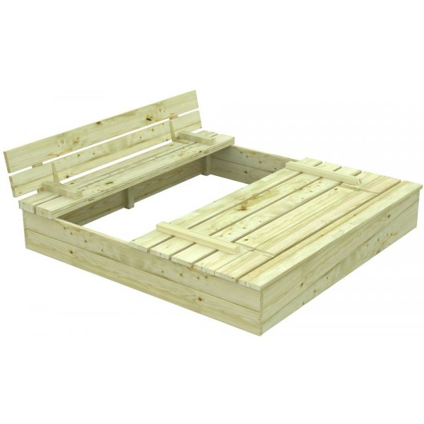 Sandkasse Sandy 12 med lokk - Gr�nn dyptimpregnert