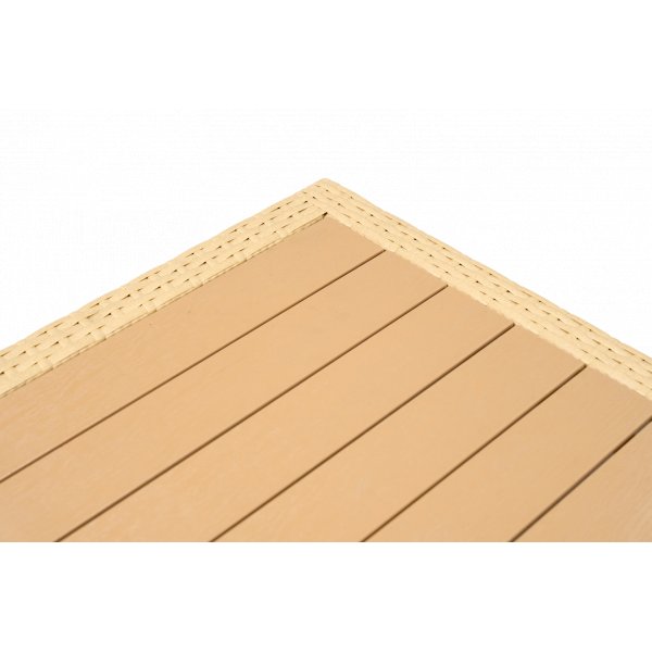 Balkongsett 2-seters sofa med bord + Kompakt loungesett for balkong + Beige