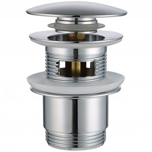 Bunnventil for vask | Overfyllingsbeskyttelse | Pop-up | Krom