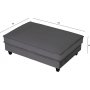 Fotskammel 122x86 cm m�rkegr� fl�yel - Brandy