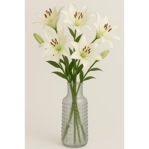 Glassblomstervase 30 cm h�y