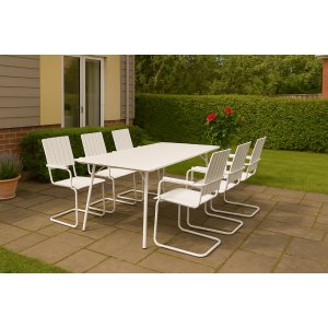 Spisegruppe Holmsund bord 180 cm med 6 stoler - Hvit Spisegruppe Holmsund bord 180 cm med 6 stoler - Hvit