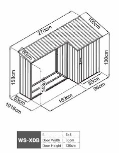 Vedskjul Saga med bod Vedskjul Saga med bod
