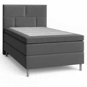 Seng 90x200 cm - Grå fløyel - Hilton Deluxe Seng 90x200 cm - Grå fløyel - Hilton Deluxe