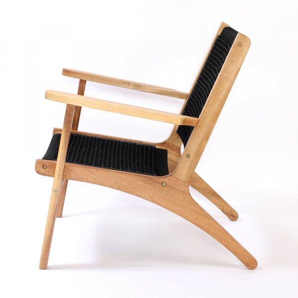 Lekvall stol - Svart tau/Acacia