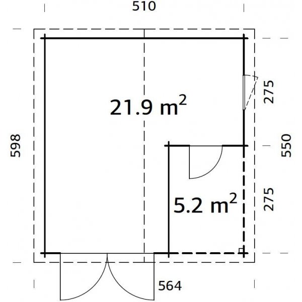 Garasje Roger med svingport - 21,9+5,2 m² Garasje Roger med svingport - 21,9+5,2 m²