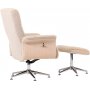Lenestol med fotskammel Hag�n - beige teddy hvitvasket