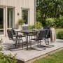 Holmsund spisegruppe svart 6 stoler 150x90 cm + M�belpleie
