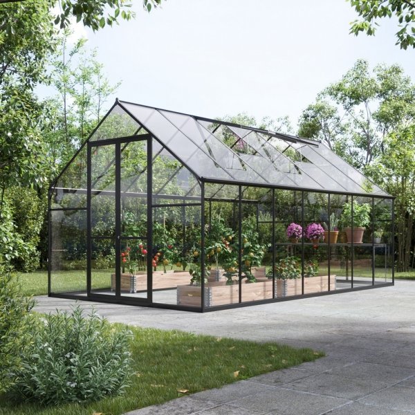 Drivhus Titan med herdet glass - 10,7 m + Drivhusrengjring