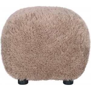 Fluffy puff i brungr� h�rete stoff