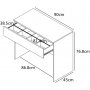 Hvitt sminkebord med oppbevaring, 90 cm bredt Hvitt sminkebord med oppbevaring, 90 cm bredt