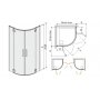 Space Line halvrundt dusjhjrne - 6 & 8 mm glass