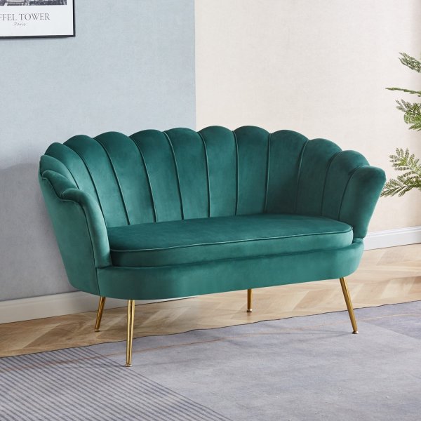 2-seters sofa grønn/messing - Kingsley 2-seters sofa grønn/messing - Kingsley