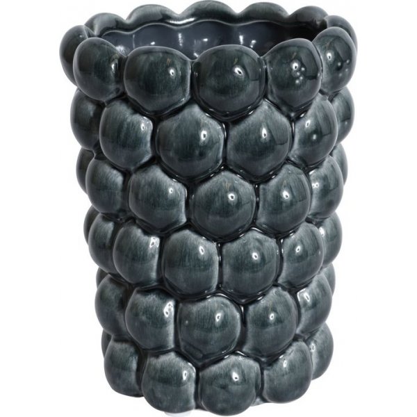 Bl� vase stor boble H20 cm