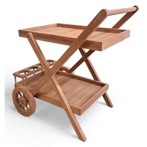Salt serveringsvogn i teak - Barvogn i teak + Tekstilimpregnering for utembler
