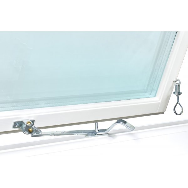 Topphengslet aluminiumsvindu i 3-lags glass, utovergende - U-verdi 1,1 + Drivreim