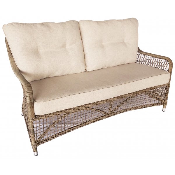 Loungegruppe - Sandö | Naturfarget kunstig rotting + Rengjøringsspray for utemøbler Loungegruppe - Sandö | Naturfarget kunstig rotting + Rengjøringsspray for utemøbler