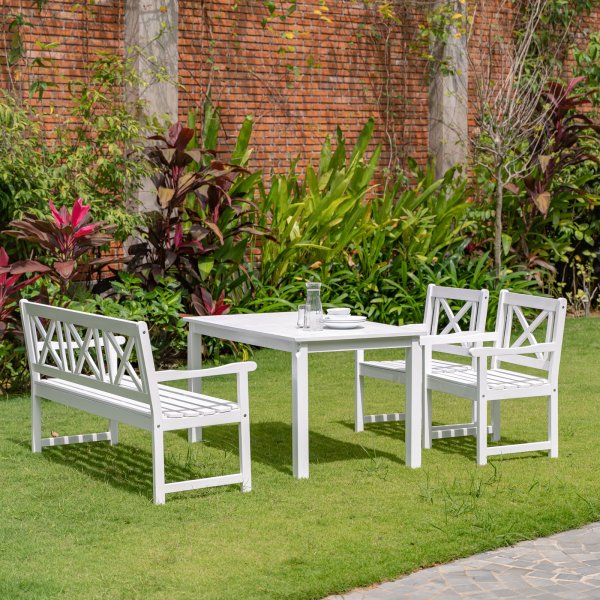 Hagebenk Hvit - Bohus + Tekstilimpregnering for utemøbler Hagebenk Hvit - Bohus + Tekstilimpregnering for utemøbler