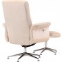 Lenestol med fotskammel Hag�n - beige teddy hvitvasket