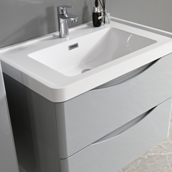 Baderomsmbler Sydney - Lysegr + 2.00 x Baderomskrok