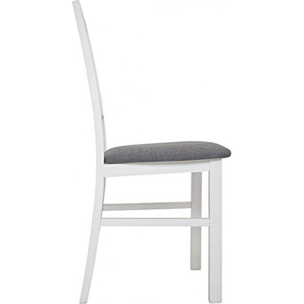 Spisestol hvit med gr�tt sete