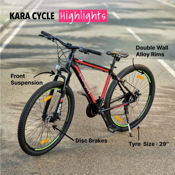 Terrengsykkel Kara 29" - Sort/rd