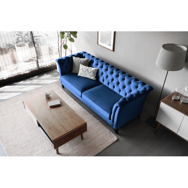 Sofa 3-seter Chesterfield Bl� - Milton