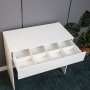 Hvitt sminkebord med oppbevaring, 90 cm bredt Hvitt sminkebord med oppbevaring, 90 cm bredt