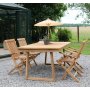 Salt uteservering spisebord 180x100 cm med 4 Salt lenestoler - Teak