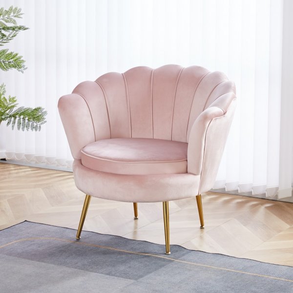 Lenestol i rosa fløyel - Kingsley Lenestol i rosa fløyel - Kingsley