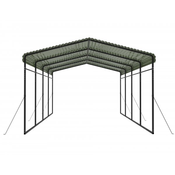 Carport med metallramme og fargeplate