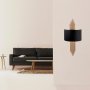 1 Vegglampe kurvet - Svart/kobber