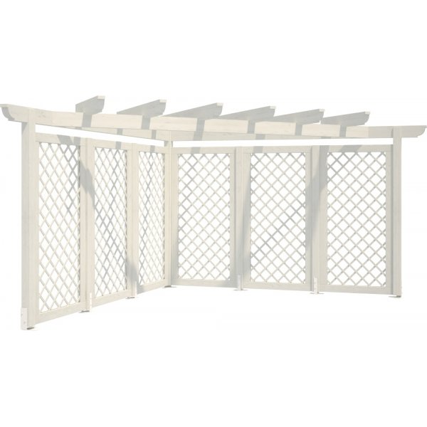 Modular Garden Hjrnepergola 4,2m med kryssvegger - Hvitlakkert