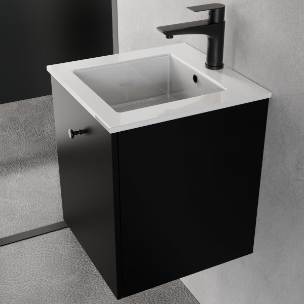 Liten kommode 40 cm | Undermontert vask | Vilmer svart