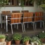 Alva spisegruppebord inkl. 6 stoler - Teak / Galvanisert stl