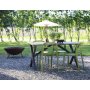 Spisegruppe Scottsdale: 150 cm grtt trebord inkludert 4 stk Nordan stablebare stoler