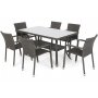 Spisegruppe Sumba bord + 6 stoler - Mrkegr