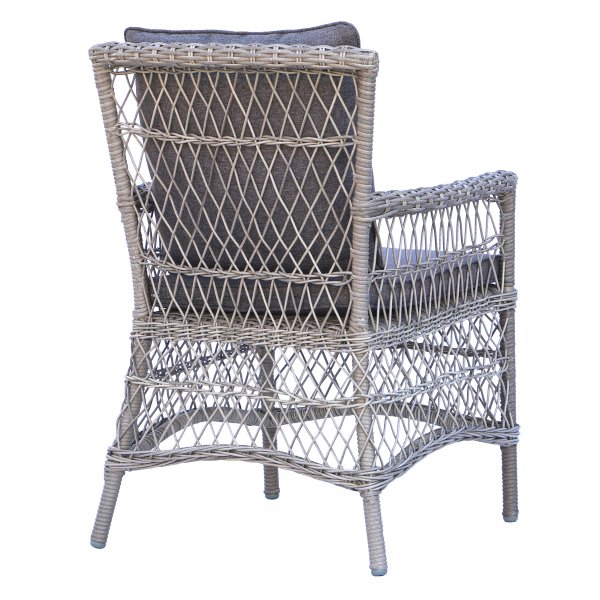 Provence utendørs lenestol i grå syntetisk rotting + Tekstilimpregnering for utemøbler Provence utendørs lenestol i grå syntetisk rotting + Tekstilimpregnering for utemøbler