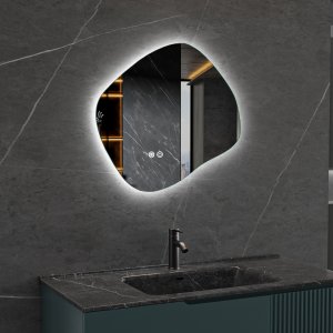 LED-speil 80x72 cm med antidugg og justerbar belysning