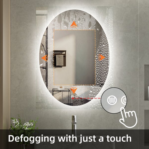 Speil - Benevento | Ovalt | LED-belysning, dimbar og antidugg Speil - Benevento | Ovalt | LED-belysning, dimbar og antidugg