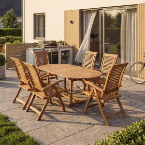 Camberet spisegruppe - 6 stoler