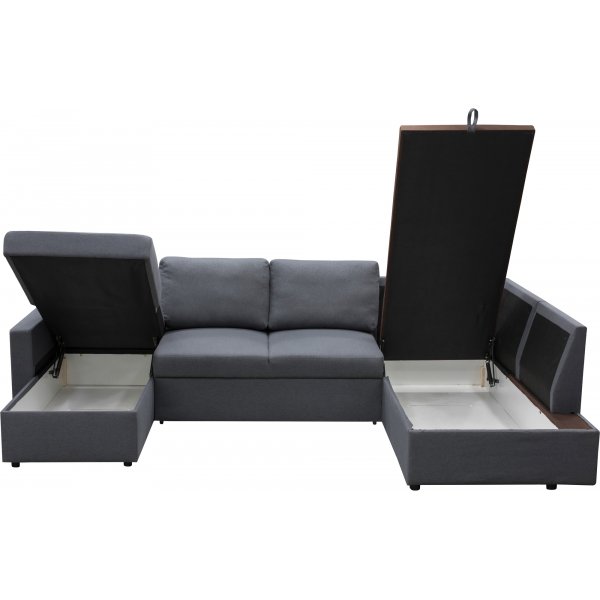 U-sofa sovesofa Tärnö med oppbevaring - 304 cm - mørkegrå U-sofa sovesofa Tärnö med oppbevaring - 304 cm - mørkegrå
