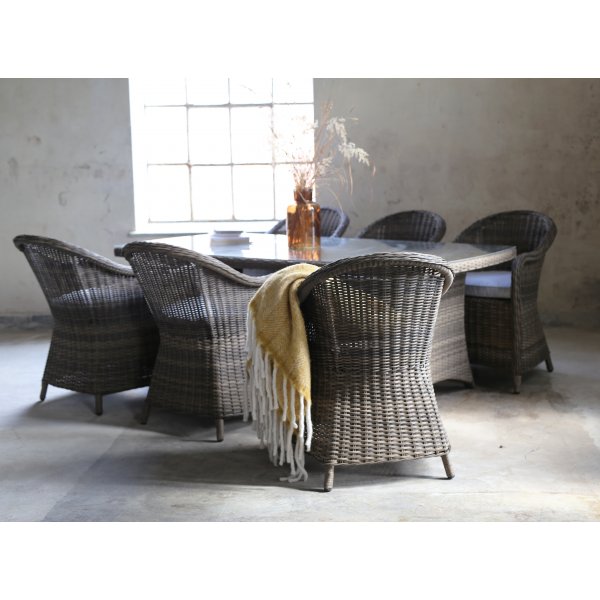 Matgruppe Sienna: Spisebord inkludert 6 stk. Mercury lenestoler Matgruppe Sienna: Spisebord inkludert 6 stk. Mercury lenestoler