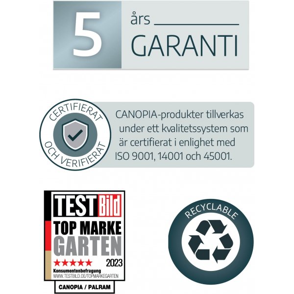 Canopia Harmony Drivhus i polykarbonat 5,7 m² - Mørk grått/klart glass Canopia Harmony Drivhus i polykarbonat 5,7 m² - Mørk grått/klart glass