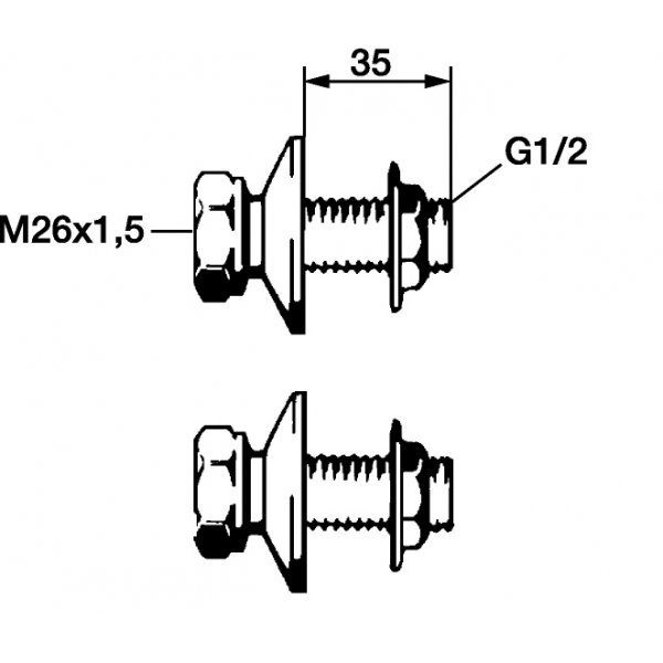FM Mattsson Tilkoblingskobling Krom Type 1
