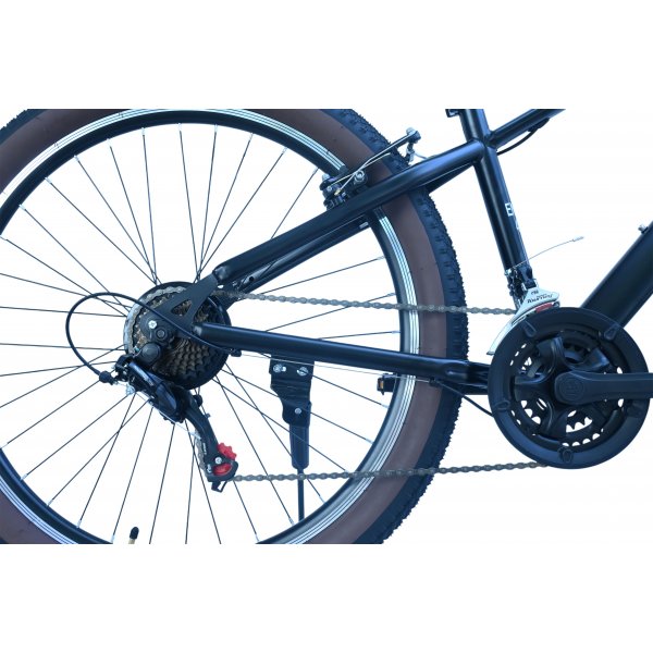 Terrengsykkel 27,5 tommers stålramme 21 gir svart Terrengsykkel 27,5 tommers stålramme 21 gir svart